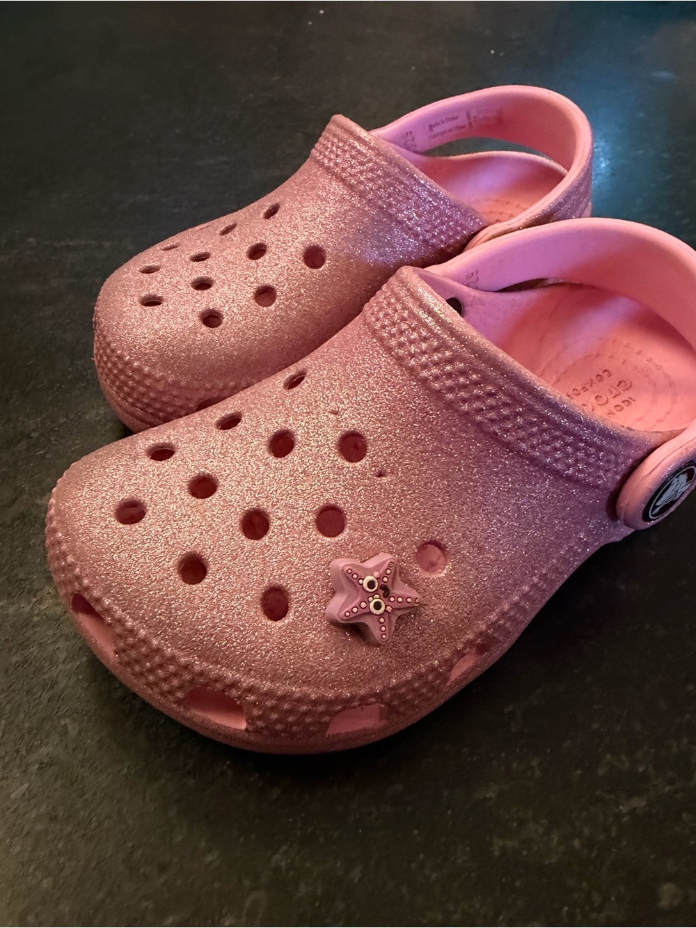 Kids Glitter Pink Crocs